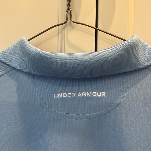 Men’s Under Armour Loose Fit Polo, EUC, Heat gear, Size L, Carolina Blue - Picture 3 of 5